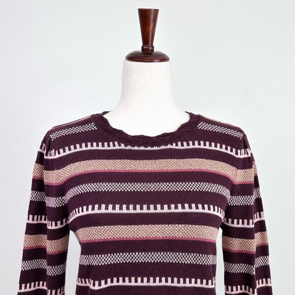 Ann Taylor LOFT Metallic Stripe Puff Sleeve Knit Sweater NWT - Picture 4 of 10